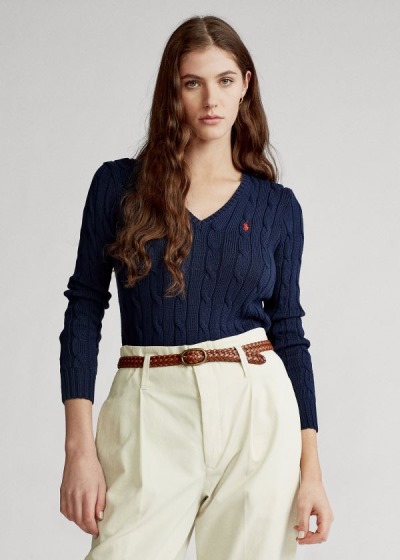 Suéter Polo Ralph Lauren Cable-Knit V-Neck Mulher 07945-NDFY